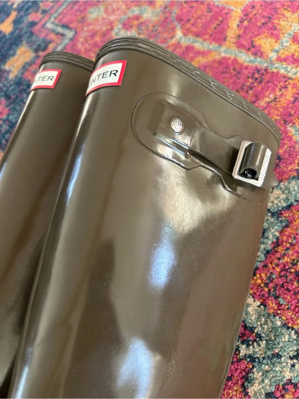 Hunter | Women’s Olive Green Gloss Original Tall Rubber Rain Boots Size 6